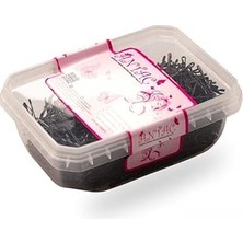 Belirtilmemiş Tel Toka Siyah Renk 500 gr Pvc Kutulu (Topuzlu) Kaliteli Sert Kullanışlı Paravana, Siyah, Tts-02