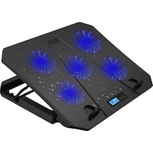 Belirtilmemiş Juo Ventus 5 Fanlı LED Aydınlatmalı Notebook Soğutucu Siyah