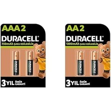 Belirtilmemiş Şarj Edilebilir Aaa 750 Mah Ince Kalem Piller, 2'li + Şarj Edilebilir Aa 1300 Mah