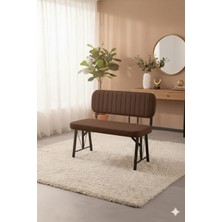 Parlazonhome Elfin Mutfak , Yemek Odası Bahçe Balkon Otel Restoran Kafe Bench, Puf, Sırtlı Bench -1 Adet Kahverengi