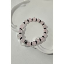 c-bhadu naturel Sertifikalı 8 mm Zirkon Taşlı, Pembe Kuvars, Hematit Doğaltaş Bileklik