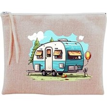 Belirtilmemiş Karavan Baskılı Makyaj Çantası Bej, LH9723848091236712321