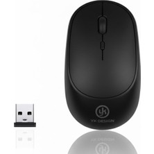 Siyah Renkli Ergonomik Sessiz Kablosuz Mouse – USB Alıcılı, Ofis ve Oyun Için Konforlu Bilgis