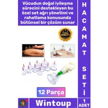Wintoup #hacamatseti Profesyonel Masaj Terapi Ağrı Giderici Pompalı Vakumlu Hacamat Kupa Seti 12 Parça