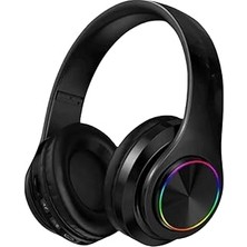 Belirtilmemiş Bluetooth Kulaklık Kablosuz Kulaküstü Işıklı Katlanabilir Mikrofonlu Fm-Aux-Sd Siyah