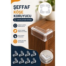 Sayarmarkt Şeffaf Mobilya Köşe Koruma Seti 4 Adet - Çarpma Önleyici Masa Kenar Koruyucu