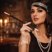 Renas Store 30 cm Siyah Payetli Sigara Tutacağı – 1920’LER Gatsby Parti Aksesuarı (5528)