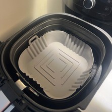Renas Store Renkli Isıya Dayanıklı Yıkanılabilir Silikon Fırın ve Airfryer Kare Model Pişirme Matı 20 cm (5528)