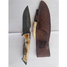 Geyik Boynuzlu Damascus Bıçak