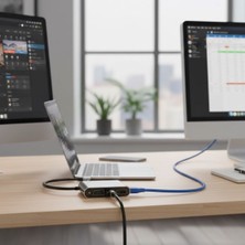 Renas Store 4’ü 1 Arada Type-C To Hub Dönüştürücü Adaptör – 4K Ultra Hd HDMI &amp;amp; VGA Görüntü Aktarımı, Pd
