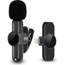 Renas Store Type C Uyumlu Iphone Dönüştürücülü Kablosuz Yaka Mikrofonu Android ve Iphone Uyumlu Mini Mikrofon (