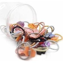 Belirtilmemiş Karikatür Figürlü Çocuk Saç Lastikleri, Renkli, Hayvan Meyve Temalı, Plastik Kapaklı Kutu Ile, Ç