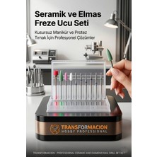 Transformacion 10'lu Profesyonel Elmas ve Seramik Freze Ucu Seti - Protez Tırnak Sökme Kütikül Temizleme Törpü Uçları - Metal Gravür Cam Aşındırma Yazı Uç Seti 723316