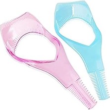 Belirtilmemiş 4 Adet 3'ü 1 Arada Plastik Maskara Aplikatör Kılavuz Aracı Kirpik Tarağı Kozmetik Aracı Makyaj Kirp