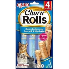 Belirtilmemiş Inaba Churu Rolls Ödül Kurabiyeleri,%88 Nemli, Atıştırmalıklar, Tavuk, Ton Balığı