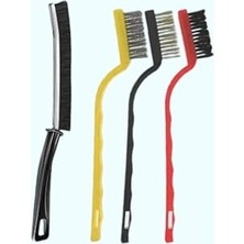 Belirtilmemiş Çok Amaçlı Mini Tel Fırça 4'lü Set, Bakır, Demir Sert Plastik Uçlu, Ocak Fayans Arası Pencere