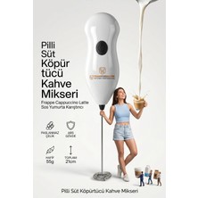 Transformacion Pratik Pilli Süt ve Kahve Köpürtücü Mikser - Mini El Çırpıcısı, Frappe Cappuccino Latte Sos Yumurta Karıştırıcı 723311