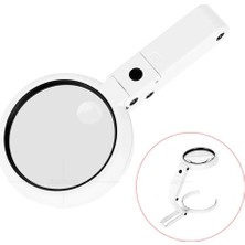 Renas Store USB Şarj Edilebilir Katlanabilir 3.510X Büyüteç 8 Ledli Masa ve Eliçin  Taşınabilir Büyüteç FS90RC
