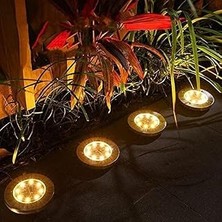Belirtilmemiş Solar Güneş Enerjili 8 Ledli Kazıklı Çim Zemin Bahçe Aydınlatma 3 W Gün Işığı (4 Adet)