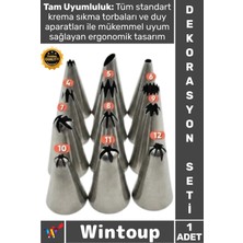 Wintoup #dekorasyonseti Profesyonel Pastalar Için Tam Donanım 12'li Dekorasyon Seti Paslanmaz Çelik Duy Seti