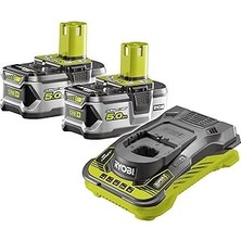 Belirtilmemiş Ryobi Şarj Cihazlı Akü Seti (18 V, 2 x Pil 5 Ah, Şarj Süresi 60 Dakika, Şarj Durumu Göstergesi, 3 x