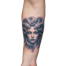 Belirtilmemiş Medusa Kadın Yarı Kalıcı Aylık Geçici Dövme Yapıştırm Dövmeler 18X11 cm