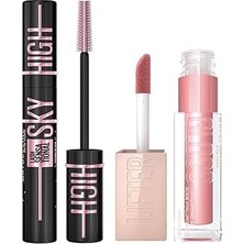 Belirtilmemiş New York Lash Sensational Sky High Cosmic Black Maskara + Lifter Gloss Nemlendirici Duda