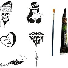 Belirtilmemiş Davetkar Modeller Tüp Kına Fırça Hediyeli Tattoo Geçici Dövme Seti
