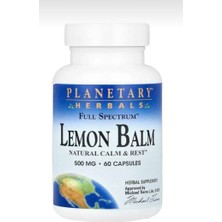 Planetary Herbals Full Spectrum Lemon Balm 500 Mg 60 Kapsül