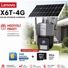Lenovo X6T-4G 4g Solar Güvenlik Kamerası + 1 Yıl 5gb Sım + 64GB Hafıza Kartı Hediyeli Paket