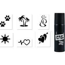 Belirtilmemiş Romantik Modeller Spray Tattoo Geçici Dövme Yapma Seti Siyah Sprey Dövme