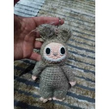 Patron Amigurimii El Örgüsü Labubu Anahtarlık 16 cm