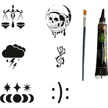 Belirtilmemiş Gökyüzünün Adaleti Tüp Kına Fırça Hediyeli Tattoo Geçici Dövme Seti