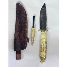Geyik Boynuzlu Damascus Bıçak