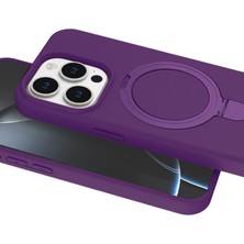 Ozka Concept iPhone 15 Pro Max Regal Magsafe Standlı Kapak - Derin Mor