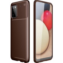 Ozka Concept Galaxy A02S Kılıf Auto Focus Karbon Kapak - Kahverengi