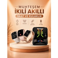 MiraLive Wireless Şarjlı Akıllı Saat ve Dijital Göstergeli Kablosuz Bluetooth Kulaklık Nabız Ölçer