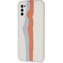 Ozka Concept Galaxy A03S Kılıf Ebruli Lansman Silikon - Beyaz-Turuncu