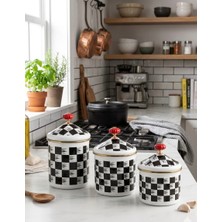 Beren Home 3 Lü Çay Seker Kahve Kavanoz Emaye Set