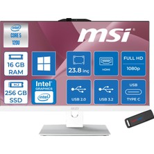 MSI Msı Modern AM242P Intel Core 5 120U Upto 5.0ghz 16GB Ddr5 256GB SSD 23.8" Fhd (1920X1080) IPS WIN11PRO Beyaz Allınone Bilgisayar W2089XEUP01+ZETTAUSBBELLEK