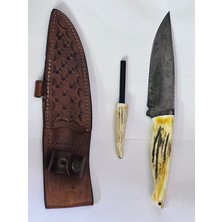Geyik Boynuzlu Damascus Bıçak