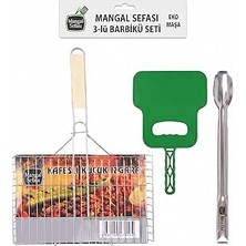 Belirtilmemiş Mangal Teli, Küçük Izgara, Ahşap Saplı, 35X20 Cm, Piknik Için Ideal, Tek Kullanımlık, Mangal Izgara