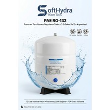 SoftHydra Pae RO-132 Ters Ozmoz Su Arıtma Tankı 12 Litre 3.2 Galon Paslanmaz Çelik Bağlantılı Depolama Tankı
