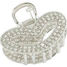 Bijuteri Net Kalp Taşlı Metal Mandal Toka 5 cm