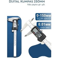 Zenvia Profesyonel Dijital Kumpas 150MM - Karbon Fiber Gövde, Hassas LCD Ekran, Inç/metrik Ölçüm Ciha