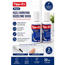 Artlantis Sıvı Silici Daksil 2 Adet Tipp-Ex 20 ml Fırçalı Sıvı Düzeltici Daksil Yazı Düzeltici Okul Ofis Büro Fırça Uçlu Daksil