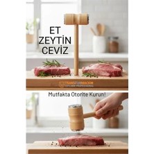 Zenvia Ahşap Saplı Profesyonel Et Dövücü, Zeytin ve Ceviz Kırıcı Çekiç