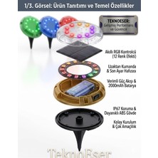 Eser Ticarett Solar Rgb Zemin Spot LED Bahçe Lambası Su Geçirmez Güneş Enerjili Çim Aydınlatma