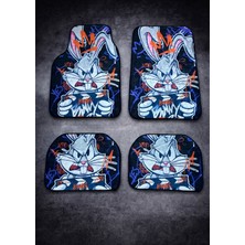 Işıltı Design Bugs Bunny Dekor Paspas A Kalite Baskılı Oto Halı Paspas Takımı 4 Takım Ön Arka Takım
