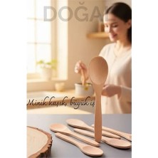 Zenvia Doğal Gürgen 6'lı Ahşap Servis Kaşığı – 13 Cm, Mini Boy, Şık ve Pratik Mutfak Yardımcı